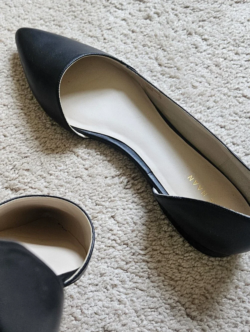 Cole Haan Bambra Skimmer II Black Leather Pointed Toe Flats  8.5